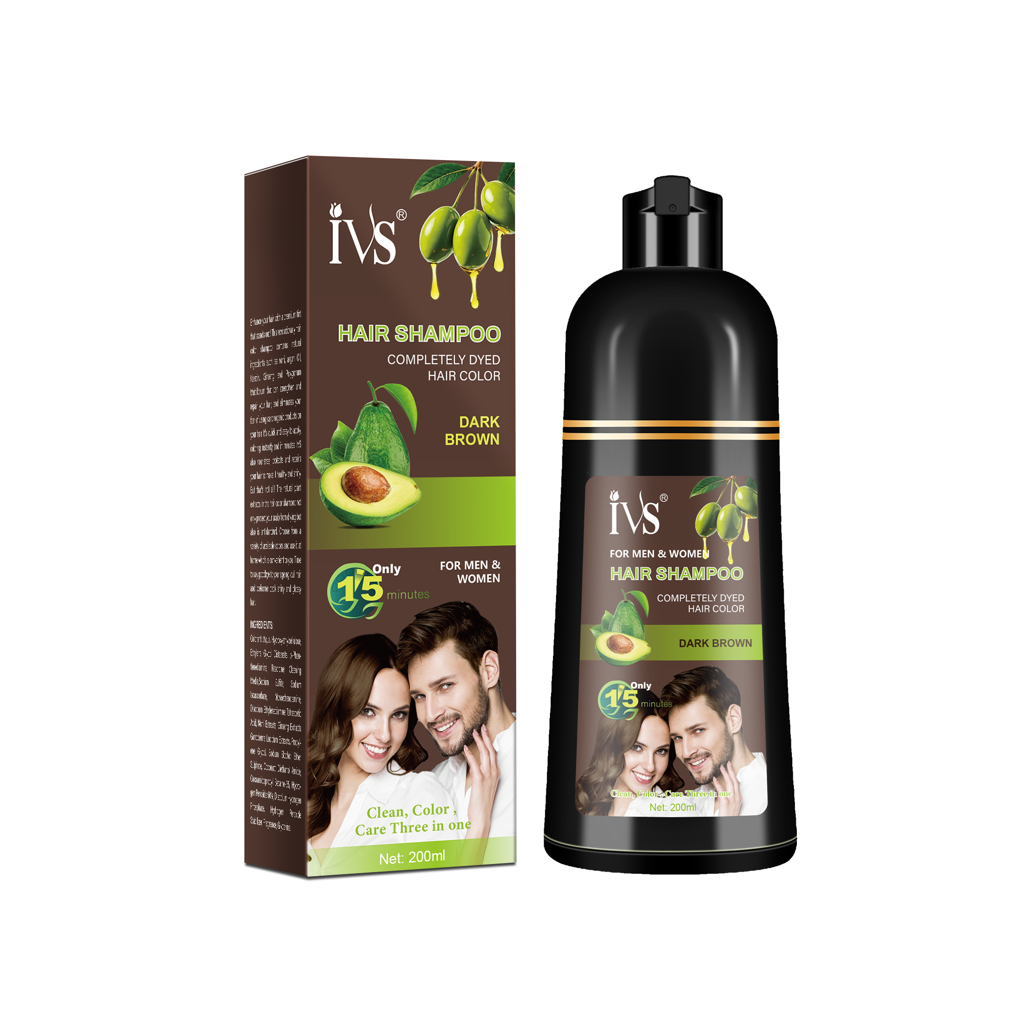 Avocado Hair Dye Shampoo with Argan Oil